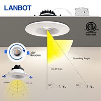 Lanbot ETL 3" 9W LED Spot encastré orientable et dimmable avec boîtier de jonction pour projets de rénovation
