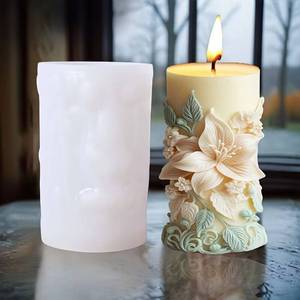 MUYULINS Tulip <b>Silicone</b> Plaster Ornament Wedding Decoration Casting Mold DIY Scented Candle Making - Product Image 2
