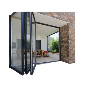 Portas de Segurança Externas de Alumínio com Vidro Temperado, Porta Bifold Interior para Casa, Porta de Dobrar com Quebra Térmica - Product Image 1