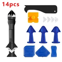 Outils de calfeutrage en silicone - Outil de finition 3 en 1 pour mastic, grattoir pour enlever le coulis, dissolvant de calfeutrage, grattoir d'angle pour colle à verre