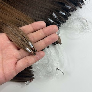 Extensions de cheveux en plumes H6 de style nouveau pour salon, extensions de cheveux humains vierges invisibles à pointes en H, résultat naturel et invisible pour salon - Product Image 2
