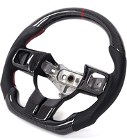 Volant en fibre de carbone noir brillant de qualité supérieure compatible avec Jeep Wrangler JK JKU 2011 à 2018 Mod Wheel