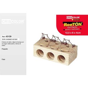 Piège à souris jetable Criscolor Roeton à 3 trous, 12,5x6x4 cm, fabriqué en Chine pour les rats et les souris - Product Image 1