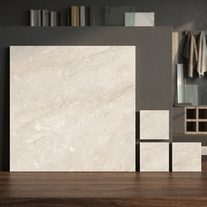 Glamour Grey 24x24inch Glossy Porcelain Tiles Premium Interior Flooring For Hall Office Buildings - Product Image 1
