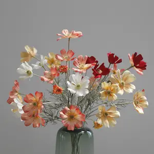 Wholesale Artificial Daisy Chrysanthemum Flower Silk Cloth Wedding Decoration Cosmos Bipinnatus Galsang Flower Home Decoration