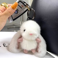 Porte-clés Lapin en Peluche Adorable, Accessoire Doux et Moelleux, Jouet en Peluche Lapin Mignon, Pendentif pour Sac à Main, Sac à Dos, Portefeuille, Bijou
