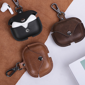 Étui en cuir de haute qualité au design rétro durable pour écouteurs pour <span class=keywords><strong>iPhone</strong></span>, étui pour écouteurs sans fil de haute qualité - Product Image 4