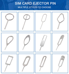 Poding Sim Card Pin Tray Removal Eject Pin Key Tool Aguja de acero inoxidable para iPhone Samsung <span class=keywords><strong>Needle</strong></span> Pin - Product Image 4
