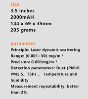 Brankas pompa ramah lingkungan PM2.5 sensor Monitor PM10 dengan GPS HUM TEM pemantauan debu portabel