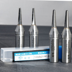 Dao phay chữ V 1/2 inch, cán tròn, dụng cụ cắt gỗ công nghiệp, dao uốn cong hình chữ V dùng cho phay gỗ đặc/MDF - Product Image 1