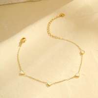 Chaînes de cheville tendance pour femme en acier inoxydable plaqué or 18 carats, motifs cœur, feuilles de ginkgo et coquillages, bijoux de pied à la mode, vente en gros