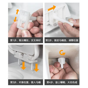 Accesorios para Asiento de Inodoro de Bambú y Madera con Tornillos de Plástico Cuadrados y Redondos con Bloqueo Inferior, Tornillos y Tuercas de Material de Urea - Product Image 4