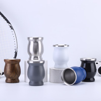 Tasse à Yerba Maté Messi Argentine en Acier Inoxydable 304 à Double Paroi avec Ensemble Bombilla