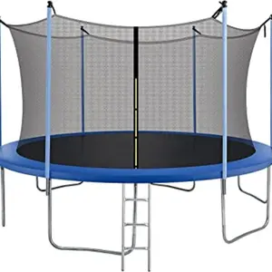 Park Trampoline 55" 6' 8' 10' 12' 14' Toddler Trampoline with Fence Net Easy to Assemble Kids Trampoline Indoor Recreation Tramp