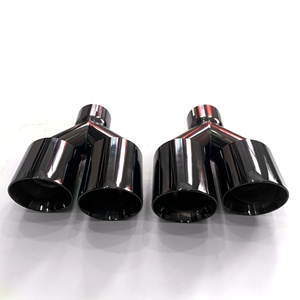 Embout d'échappement en acier inoxydable de 3.5 pouces Tuyau d'échappement modifié <span class=keywords><strong>Accessoires</strong></span> automobiles Tuyau d'échappement à double sortie Gorge de tuyau d'échappement - Product Image 3