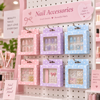 Boîte en papier pliable personnalisée pour nail art avec trous de suspension et fenêtres transparentes, boîte d'emballage pour faux cils, impression couleur
