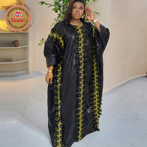 Robe longue Dashiki <span class=keywords><strong>Bazin</strong></span> pour femmes africaines, style Boubou, avec dentelle, ruban et guipure, idéale pour mariages nigérians et fêtes, pour mariée élégante - Product Image 4