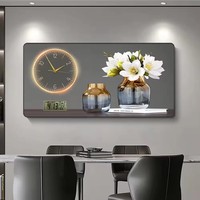 Horloge murale 3D décorative, calendrier, aiguilles, fonctionne à piles, silencieuse, excellent rapport qualité-prix, pratique, peinture décorative en porcelaine de cristal