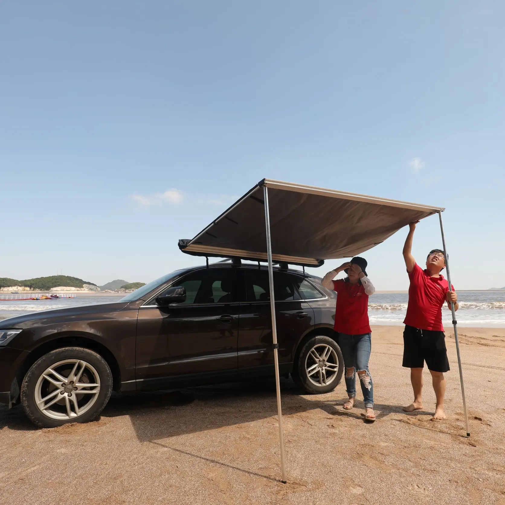 Awnlux 알루미늄 프레임 캠핑카 오프로드 SUV 자동차 사이드 스와그 가방 천막