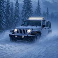 Barre de lumière LED à lentille chauffante étanche 200W IP68 faisceau combiné pour camion tout-terrain 4x4