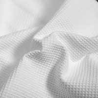 Peignoir en coton gaufré 100 % Laiyue pour hôtel et spa, blanc, avec passepoil, lavable en machine, séchage rapide, respirant