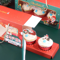 Boîte cadeau en carton transparente pour gâteaux et desserts de Noël, avec fenêtre en PVC transparente, personnalisable avec logo du fabricant, qualité alimentaire