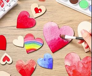 Rodajas de Corazón de Madera Natural sin Acabado de 10 CM, Recortes en Blanco para Manualidades DIY, Decoración para el Día de San Valentín, Bodas, Arte para el Hogar y Regalos Festivos - Product Image 4