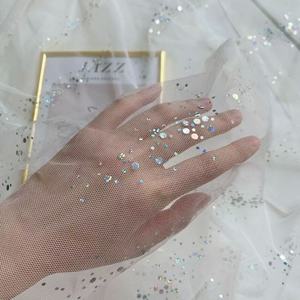 Lưới vải mạ vàng vải thời trang cổ tích phong cách màu đen hoa thiết kế đổ xô vải tuyn vải polyester đổ xô hoa - Product Image 6