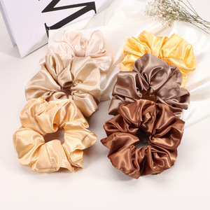Personnalisation en usine : Chouchous pour cheveux pour femmes, couleurs unies en soie, différentes tailles, pour le quotidien, cadeaux promotionnels - Product Image 5