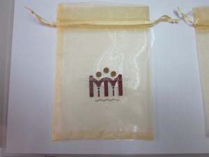 Precioso bolso de organza promocional con cruz de plata para primera comunión - Product Image 4