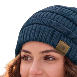 Gorros de punto cómodos y calentadores de cuello combinados para la temporada fría, personalización de marca privada, logotipo, gorros para mujer. - Product Image 5