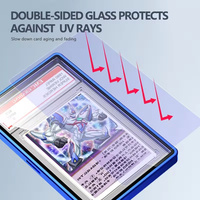 Pour PSA 35PT – Étui magnétique premium dégradé de couleurs pour cartes à collectionner avec protection UV, en aluminium et verre de haute qualité pour cartes TCG