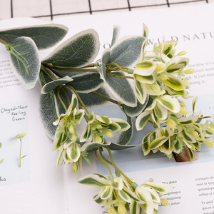 High Mountain Snow Artificial Plant With White <b>Edged</b> Leaves 46cm Indoor Wedding Decoration <b>Plastic</b> Fabric Arrangement - Product Image 2