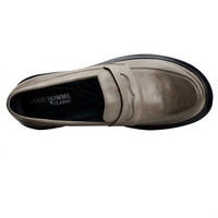 Mocassins VOGU pour hommes grande taille en cuir pleine fleur à enfiler ; Chaussures d'été respirantes à semelle extérieure en caoutchouc antidérapante