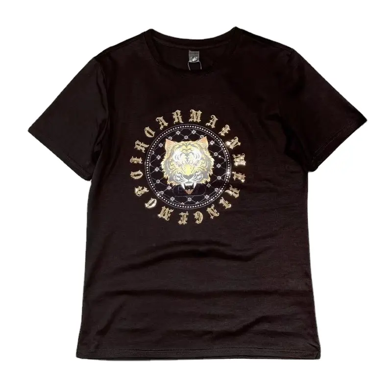 2022 Summer Men Black T-shirt Hip Hop Man Crown Bee Skull Diamond T Shirts Fashion rhinestone Man T-shirt