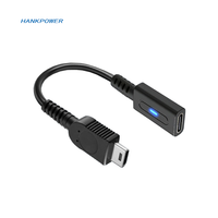 Câble de charge USB-C femelle en PVC pour lecteur de jeux vidéo GBM, noir, 10 cm