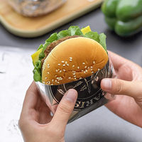 Papier d'emballage jetable anti-graisse pour hamburgers, sandwichs, burritos, papier alimentaire personnalisé imprimé pour la cuisson, la restauration rapide