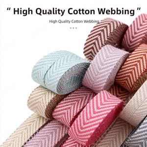 1.5 <strong>Inch</strong> Luxury Jacquard <strong>Webbing</strong> Eco-Friendly Custom Logo Polyester/<strong>Cotton</strong> Fabric Backpack Strap for Backpacks &amp; Garment Bags - Product Image 5