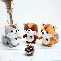 Peluche Écureuil Mignonne de 11 cm (4,3 Pouces) – Porte-clés Animal Kawaii, Jouet en Peluche pour Sac, Décoration, Pendentif, Cadeaux de Fêtes