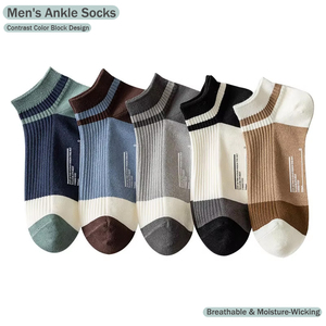 Chaussettes courtes décontractées d'été pour hommes en coton peigné, respirantes, absorbant la transpiration, antibactériennes, avec logo personnalisable – Vente en gros - Product Image 1