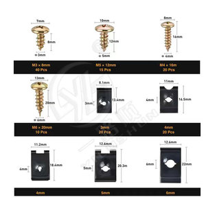 Kit de Reparación de Fijaciones Automotrices Smooth Sailing, 170 Piezas, Tornillos Autorroscantes en Forma de U, Cabeza Plana Phillips - Product Image 3