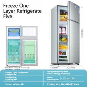 126L Home Electric Appliance Double Door <b>Top</b> Freezer Deep Fridge - Product Image 6