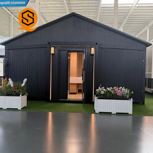 Casa Container Pieghevole di Lusso Shinestone Nera da 20 Piedi con Tetto Inclinato |   Casa Prefabbricata Moderna Espandibile con 2 Camere da Letto e <span class=keywords><strong>Soggiorno</strong></span> - Product Image 4