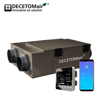 DDECETOMair ERV HRV Système CVC domestique et extérieur Unité de ventilation à récupération de chaleur Moteur DC Haute efficacité pour Chambre et Salle de bain
