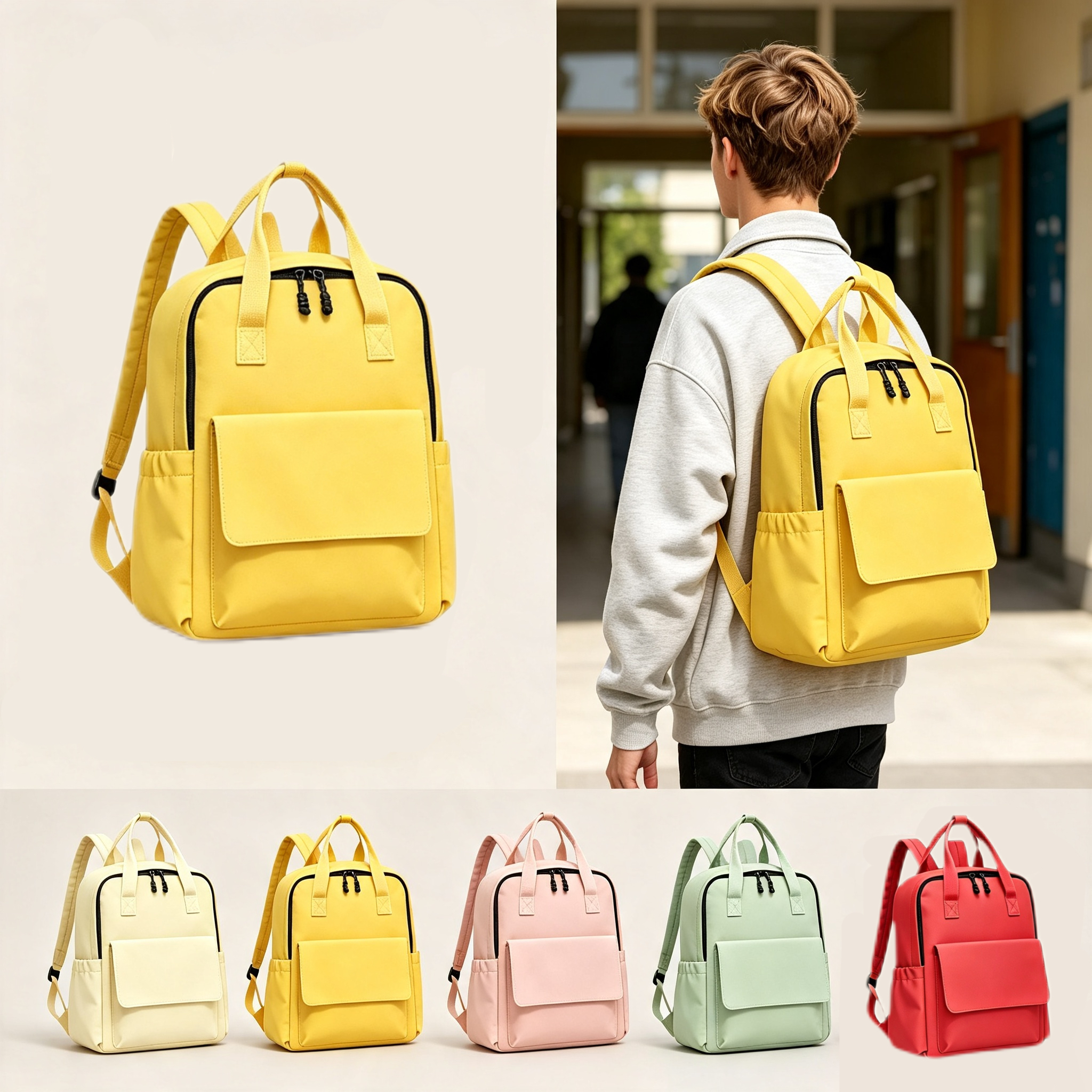 Large Capacity Lightweight Casual Backpack with Front Pocket