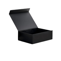 Boîte d'emballage en carton noir personnalisée avec aimant rigide, boîte cadeau de luxe avec fermeture magnétique, logo personnalisé en relief, recyclable
