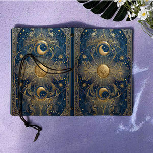 Classico regalo di pasqua per Notebook A6 per s per disegnare e registrare avventure di vacanza con <span class=keywords><strong>sole</strong></span> <span class=keywords><strong>luna</strong></span> stelle motivi ornati su t - Product Image 6