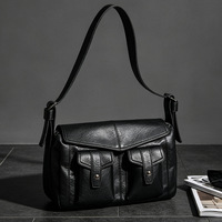 Sac Messager Portable Vintage Souple pour Homme – Sac à Bandoulière Tendance Urbaine – Sac à Main Décontracté pour Homme
