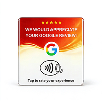 Plaque autocollante en acrylique étanche NFC 120 mm avec code QR Google Review pour lecture/écriture RFID haute fréquence