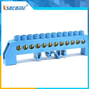 Barre de liaison <span class=keywords><strong>neutre</strong></span> isolée V-0 avec trous pré-perforés - Boîtier de jonction électrique en plastique pour barre <span class=keywords><strong>neutre</strong></span>, connexion par boulons pour conducteurs de 1 à 5 AWG - Product Image 1